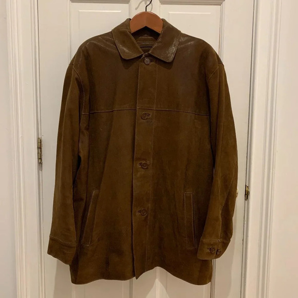 VINTAGE ANDREW MARC NEW YORK LARGE LEATHER JACKET - Picture 1 of 13